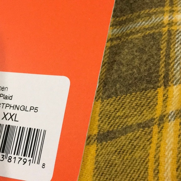 PLAID FALL/WINTER THE NORMAL BRAND CLASSIC GINGHAM BUTTON UP GOLD FLANNEL/ OVERS - Picture 8 of 15